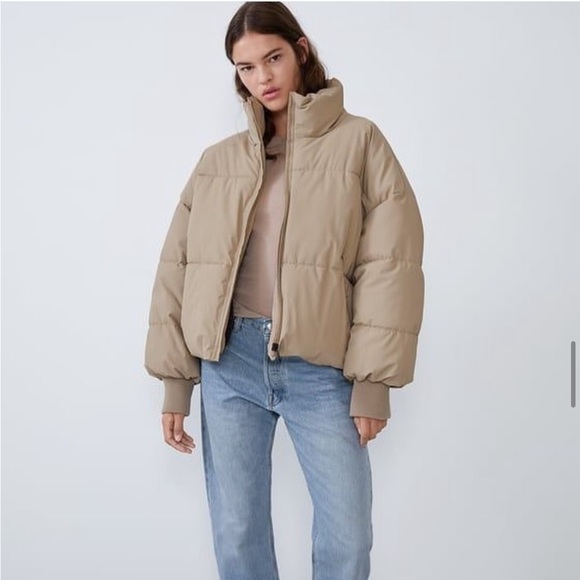 Zara Tan Puffer Jacket - Picture 1 of 1